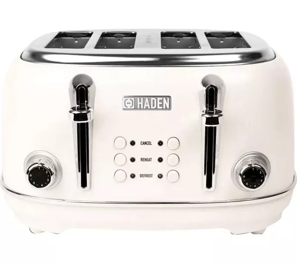 Haden Heritage 194220 4 Slice Toaster With Reheat & Defrost - Ivory White