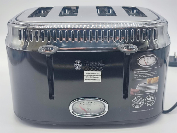 Russell Hobbs Retro 21691 4 Slice Toaster With Defrost & Warming - Black