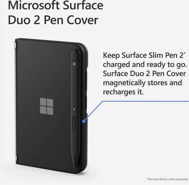Microsoft Magnetic Store & Charge Pen Cover for Surface Duo 2 - Obsidian Black