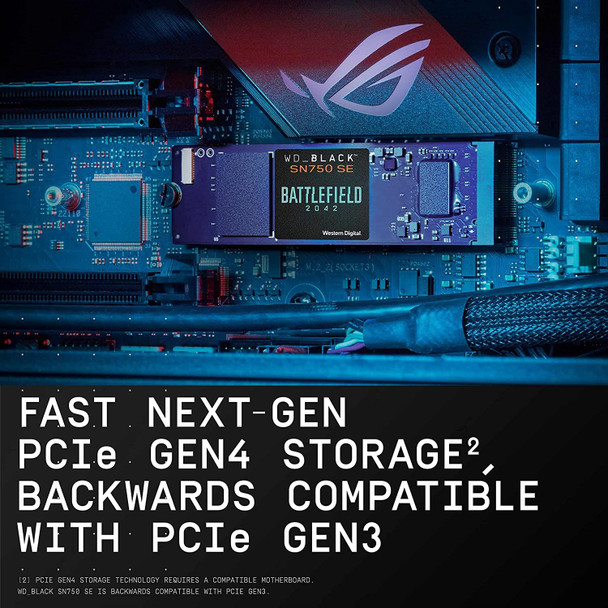 WD_BLACK SN750 SE 1TB M.2 2280 PCIe Gen4 NVMe Gaming SSD Inc Battlefield 2042