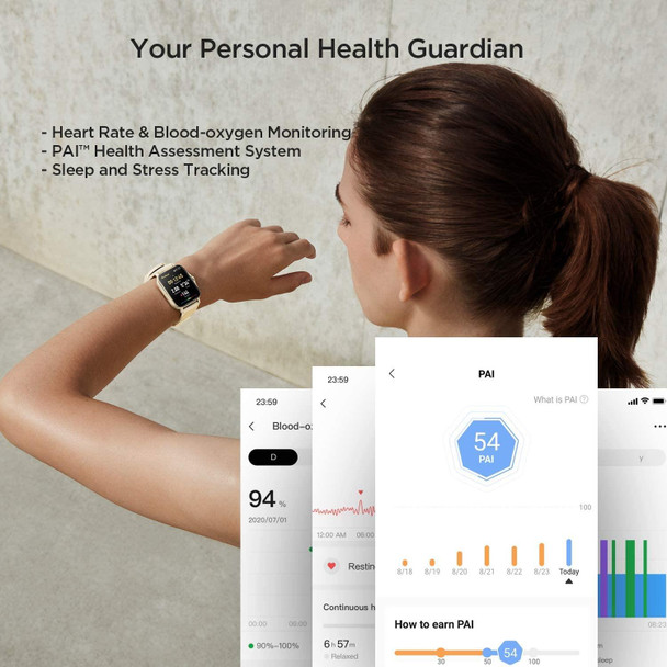 Amazfit GTS 2 Health & Fitness GPS Smart Watch With Alexa Gold