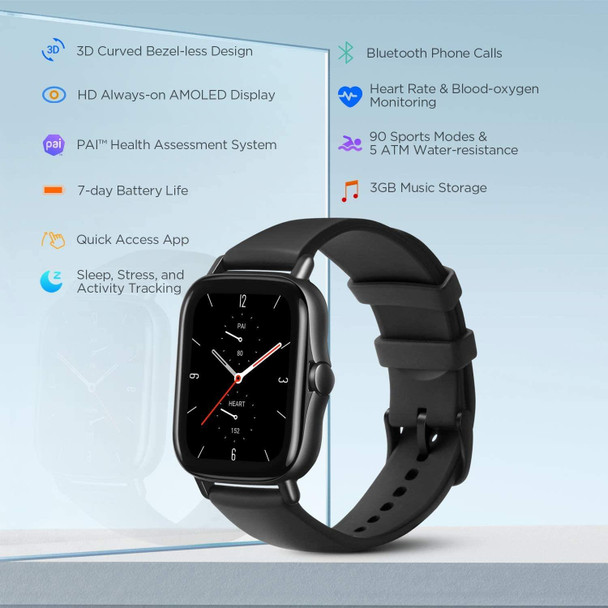 Amazfit GTS 2 Health & Fitness GPS Smart Watch With Alexa Black
