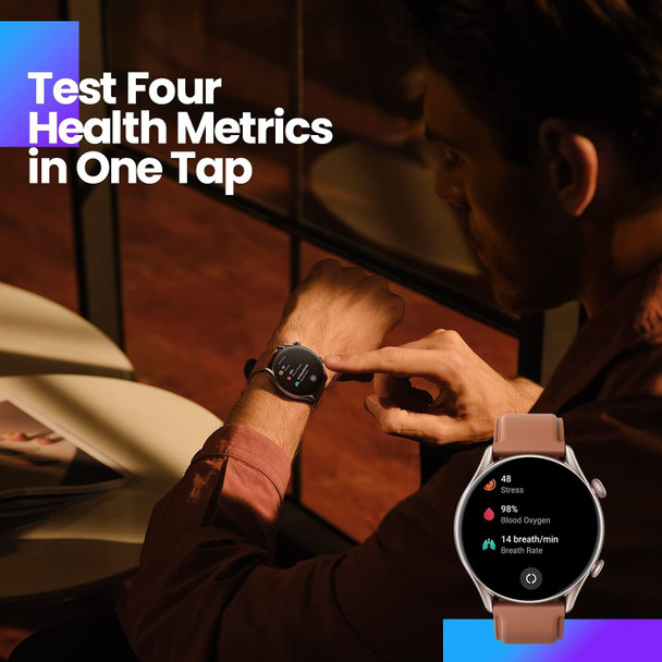 Amazfit GTR 3 Pro 1.45” AMOLED GPS Smart Watch Brown Leather