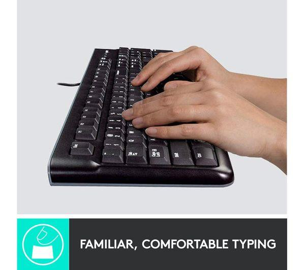 Logitech MK120 Wired Keyboard & Mouse Set - Black