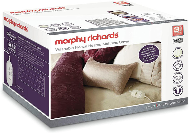 Morphy Richards Luxury Fleece Dual Control 4 Heat Mattress Cover - King Size