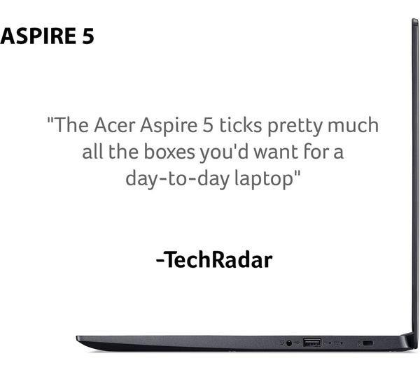 Acer Aspire 5 15.6" Laptop AMD Ryzen 5 5500U 8GB RAM 512GB SSD Black