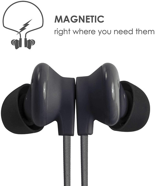 BoomPods Sportline Wireless Bluetooth Magnetic In Ear Headphones Black