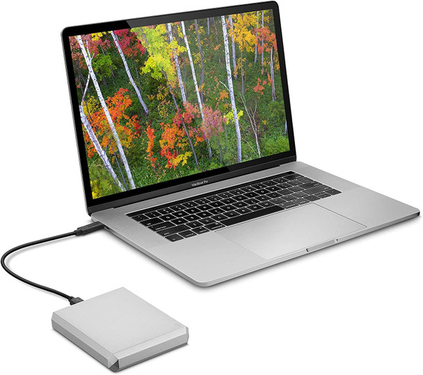 LaCie USB 3.0/Type-C 1 TB Portable External Hard Disk Drive Silver