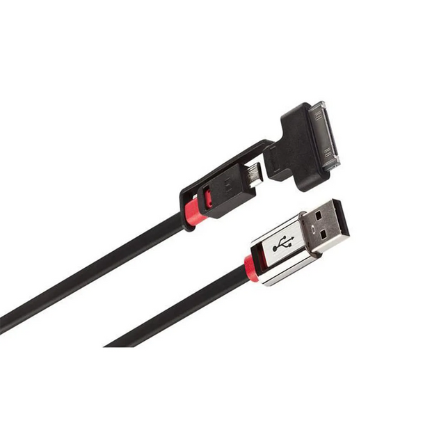 Monster Connect2 USB To Micro USB & Dock Connector For iPod iPhone iPad Black