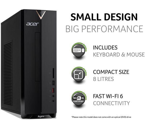 Acer Aspire XC-1660 Desktop PC Intel Core i3 10105 8GB RAM 1TB HDD Windows 11