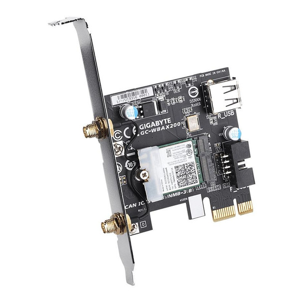Gigabyte Dual Band Intel WiFi 6 2x2 MIMO Wireless PCIe Adapter with Bluetooth 5