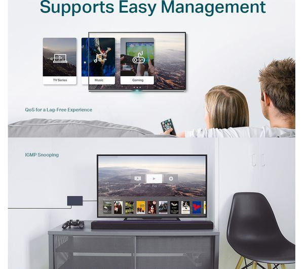 TP-LINK TL-SG105E Gigabit Ethernet (Up to 1000Mbps) Network Switch - 5 port