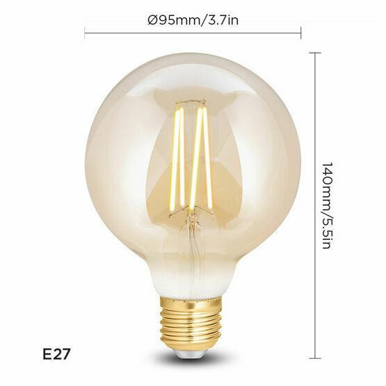 Wiz Smart Warm White or Daylight G95 ES Filament Dimmable Light Bulb