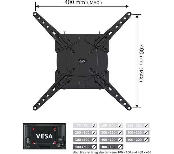 AVF GL400 Fixed TV VESA Bracket For 26-55" 40KG TV