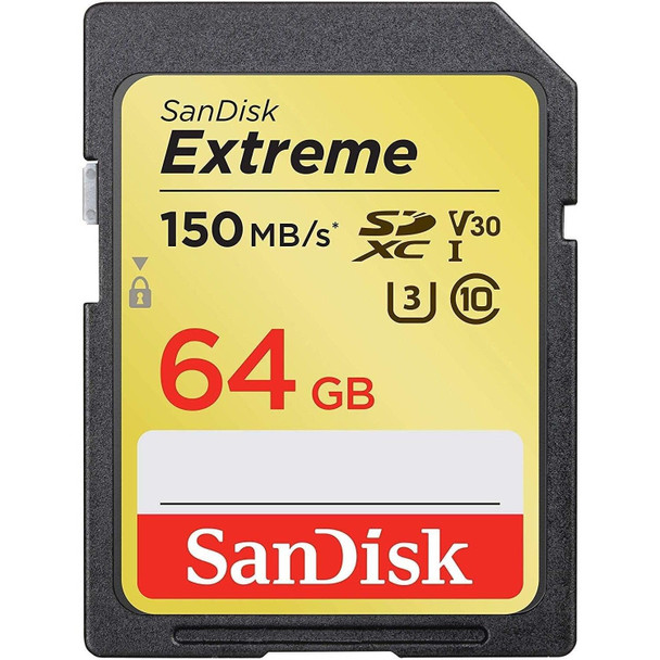 SanDisk Extreme Plus Class 10 SDXC Memory Card - 64GB -150MB/s