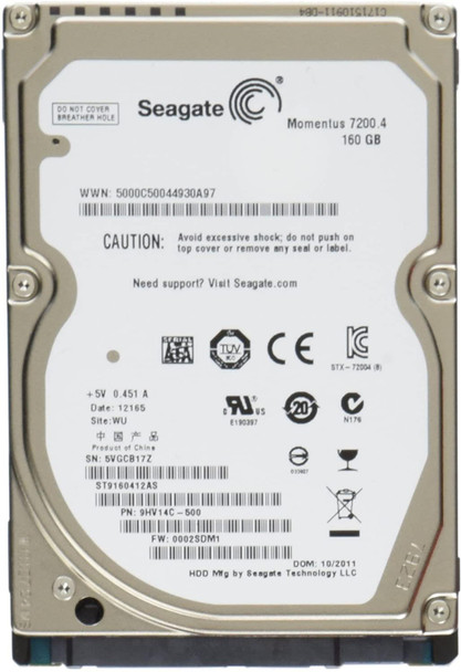 Seagate Momentus 7200.4 160GB HDD 2.5" SATA Internal Hard Disk Drive