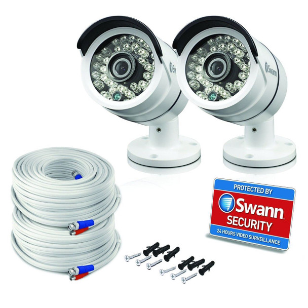 Swann Pro-H855 1080p Bullet Camera Twin Pack Security Night Vision Waterproof