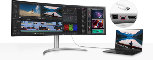 LG 49WQ95C-W 49" UltraWide Curved Dual QHD Nano IPS Monitor - Black