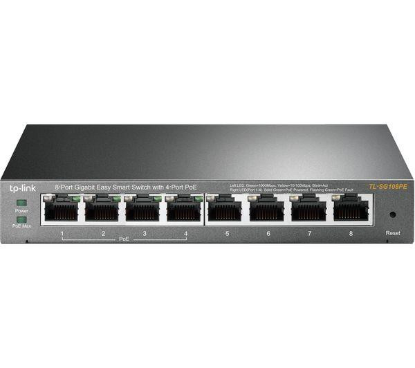 TP-LINK TL-SG108PE Gigabit Ethernet Managed Network PoE Switch - 8 Port