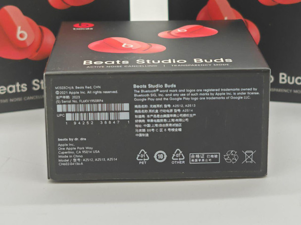 Beats Studio Buds Bluetooth Noise Cancelling Earbuds Headphones - Red