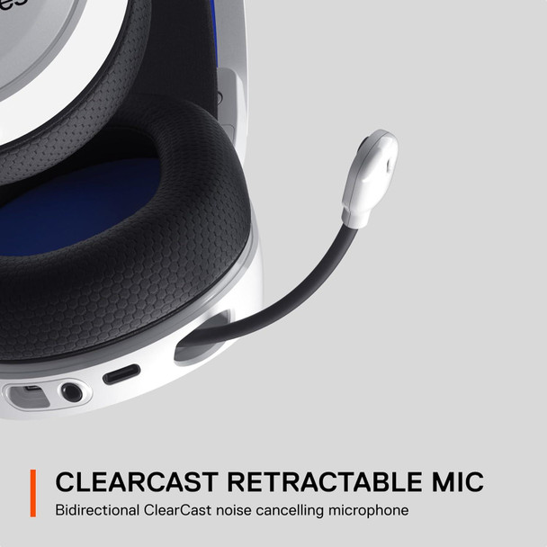 SteelSeries Arctis 7P+ Wireless Gaming Headset for PS5/ PC USB-C, White