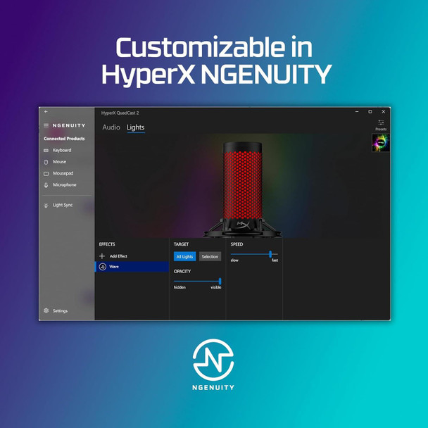Hyperx Quadcast 2 Gaming Microphone USB C with LED Lighting