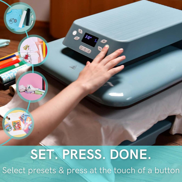 Loklik Auto Heat Press Machine Denim Blue