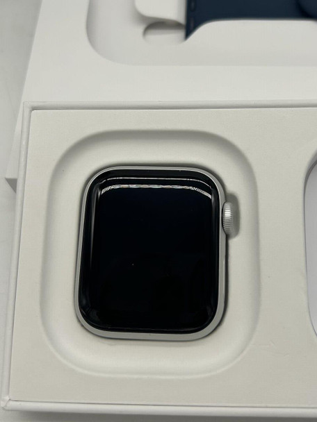 Apple Watch SE (2nd Gen) - 40 mm Silver Case with Storm Blue Sports Band, S/M