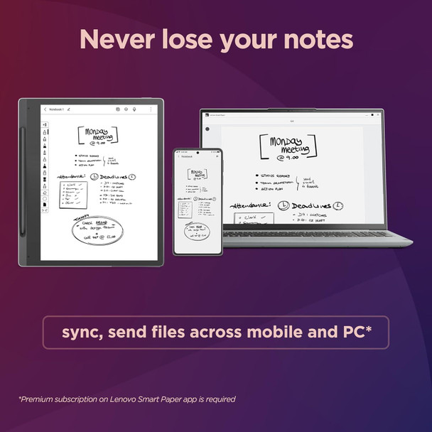 Lenovo Smart Paper 10.3" E-Ink Touch Tablet 4GB Memory 64GB Grey