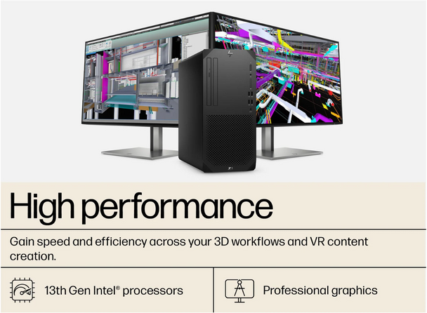 HP Z1 G9 Tower Workstation Core i9 13900 Nvidia Geforce RTX 3070 32GB & 1tb SSD
