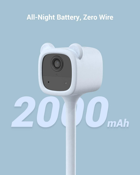 Ezviz BM1 Smart Baby Monitor Camera Battery Powered with Night Vision - Blue