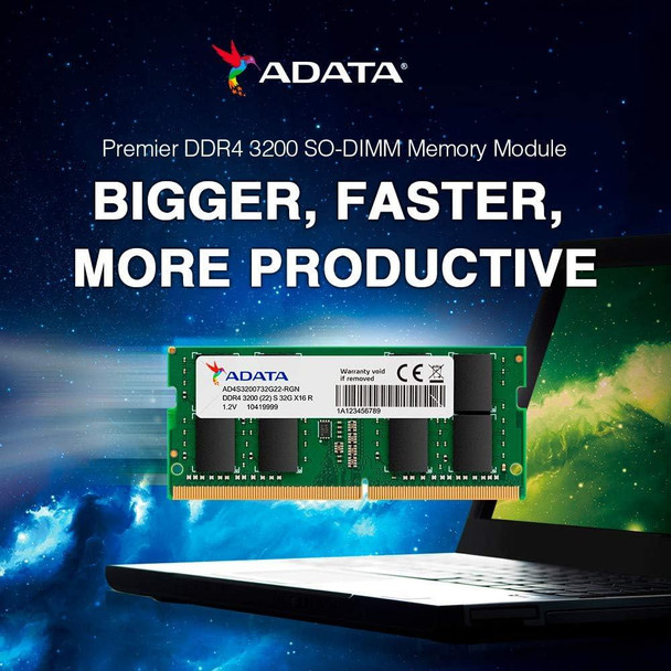 ADATA Premier 32GB DDR4 3200MHz CL22 Laptop Memory Module SODIMM Upgrade