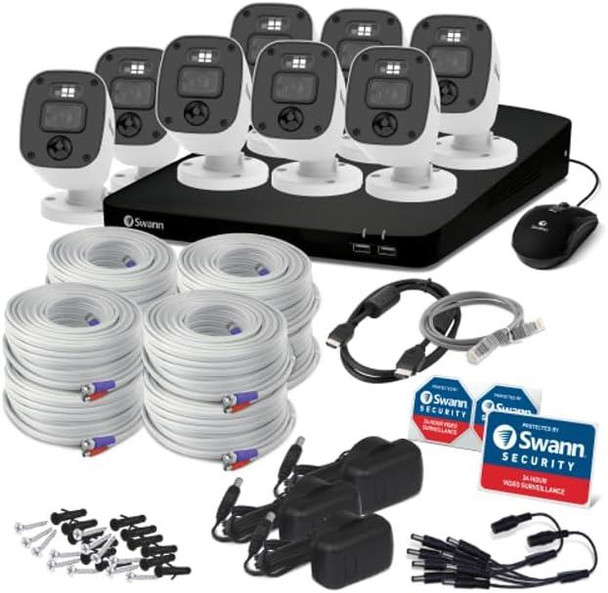 Swann 16 Channel 1080p 8 Camera CCTV DVR Security System - Enforcer
