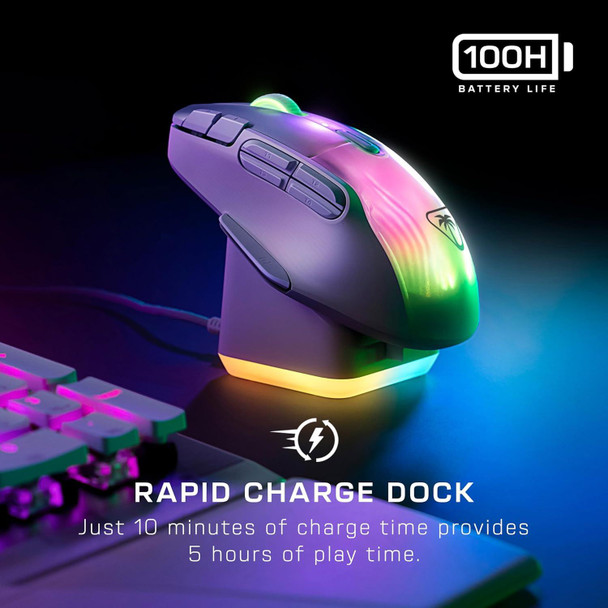 Turtle Beach Kone XP Air – Wireless Customizable Ergonomic RGB Gaming Mouse