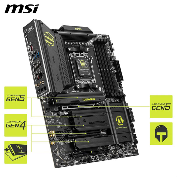 MSI MAG X870 TOMAHAWK WIFI ATX AMD AM5 DDR5 Motherboard PCIe 5.0 Wi-Fi 7