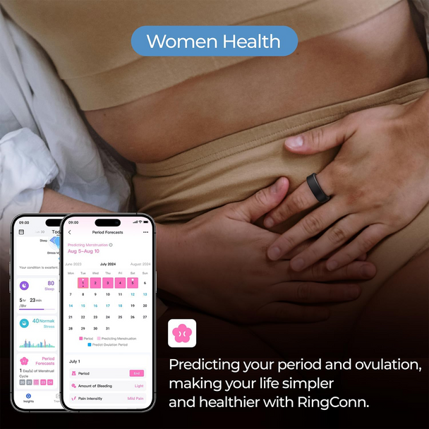 RingConn Gen 1 Smart Ring Activity Sleep Tracker Size 10 Black