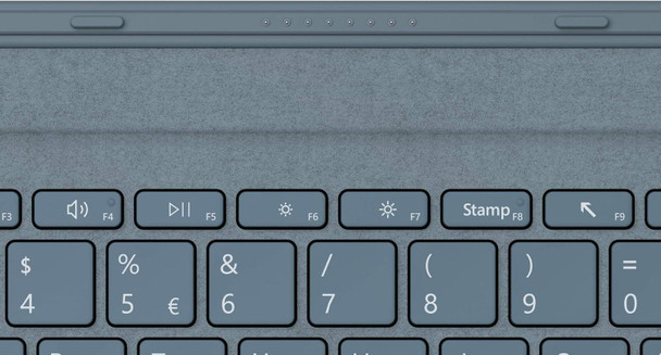 Microsoft Surface Go Type Cover - Ice Blue Alcantara, Backlit Keyboard