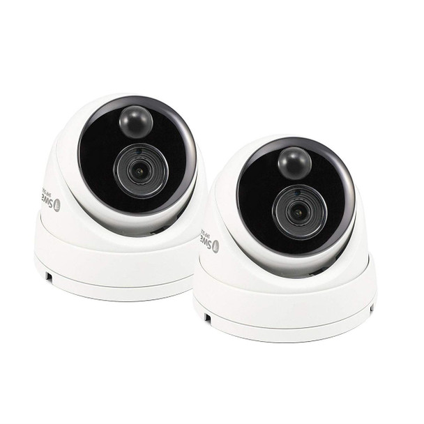 Swann Thermal Sensing PIR Security Cameras 5MP Super HD Domes CCTV 2 Pack
