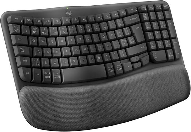 Logitech Wave Keys Wireless Bluetooth Keyboard with Palm Rest QWERTY - Graphite