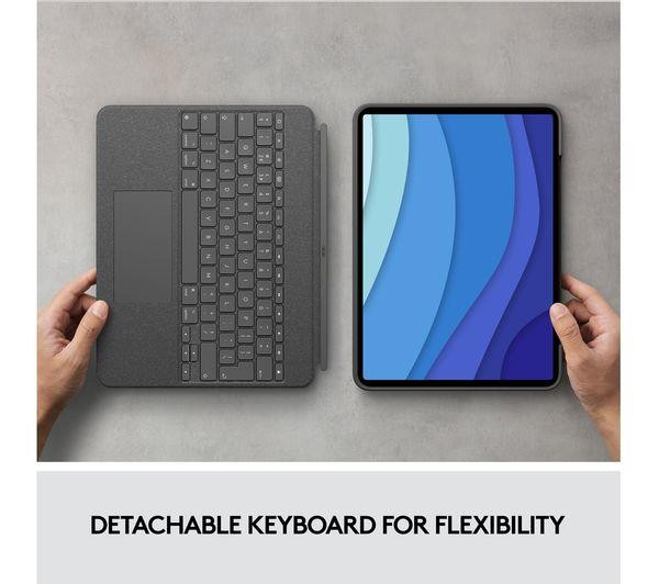 Logitech Combo Touch iPad Pro 12.9" Keyboard Folio Case Oxford Grey