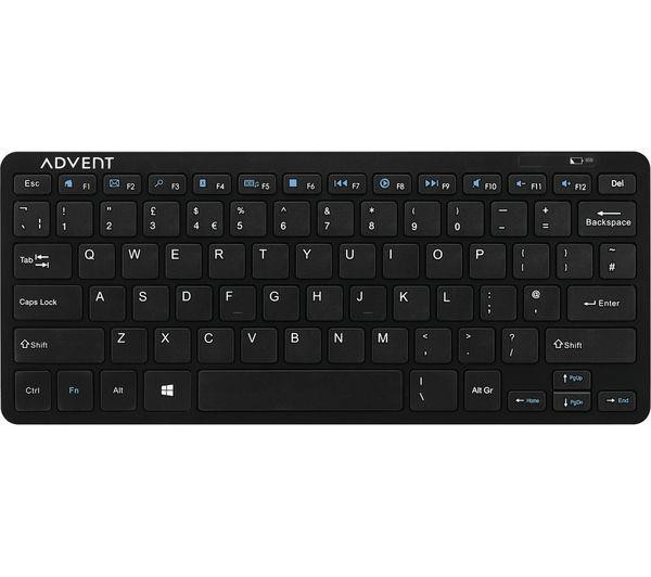 Advent AKBMM15 Compact Wireless Keyboard for PC & Mac - Black QWERTY UK Layout
