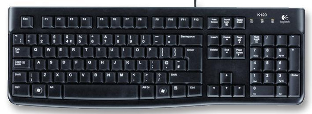 Logitech K120 Wired Keyboard UK- QWERTY
