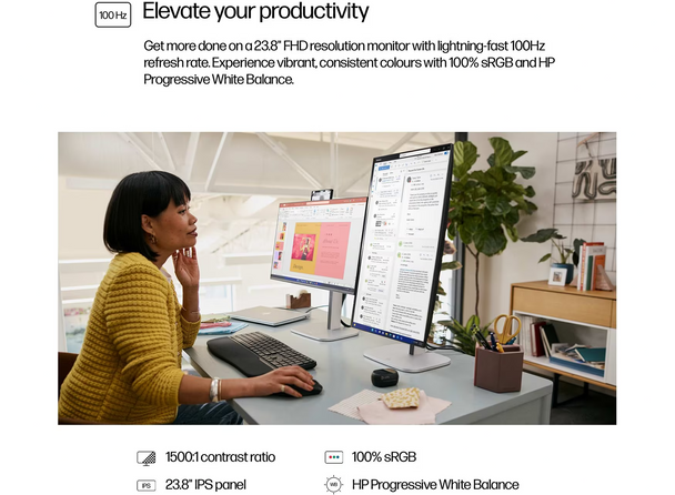 HP Series 5 Pro 23.8" FHD Monitor 100Hz 4-Way Stand