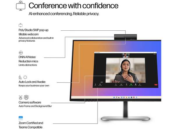 HP Series 5 Pro 24" FHD USB-C Conferencing Monitor 5MP Webcam – image 4
