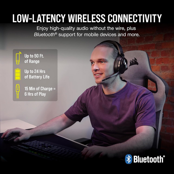 Corsair HS55 Wireless Gaming Headset Carbon for PC PS5 PS4 Mobile