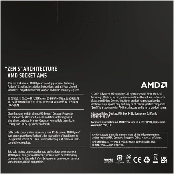 AMD Ryzen 9 9950X 16-Core 5.7GHz AM5 Desktop Processor CPU