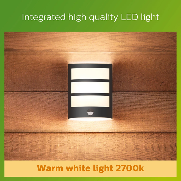 Philips Python LED Outdoor Wall Light with PIR Motion Sensor Anthracite