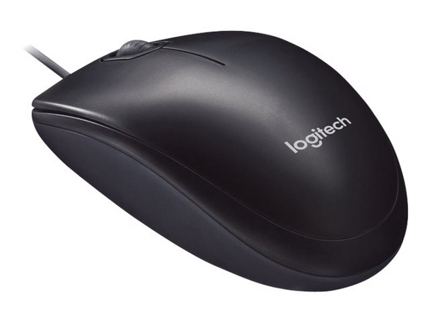 Logitech M90 Full Size Corded USB Optical Mouse for PC Mac Laptop Computer Black