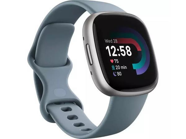 Fitbit Versa 4 Smart Watch - Waterfall Blue/Platinum
