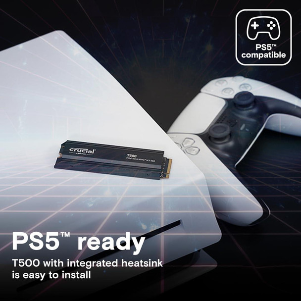Crucial T500 1TB SSD PCIe Gen4 NVMe M.2 Internal Gaming PS5